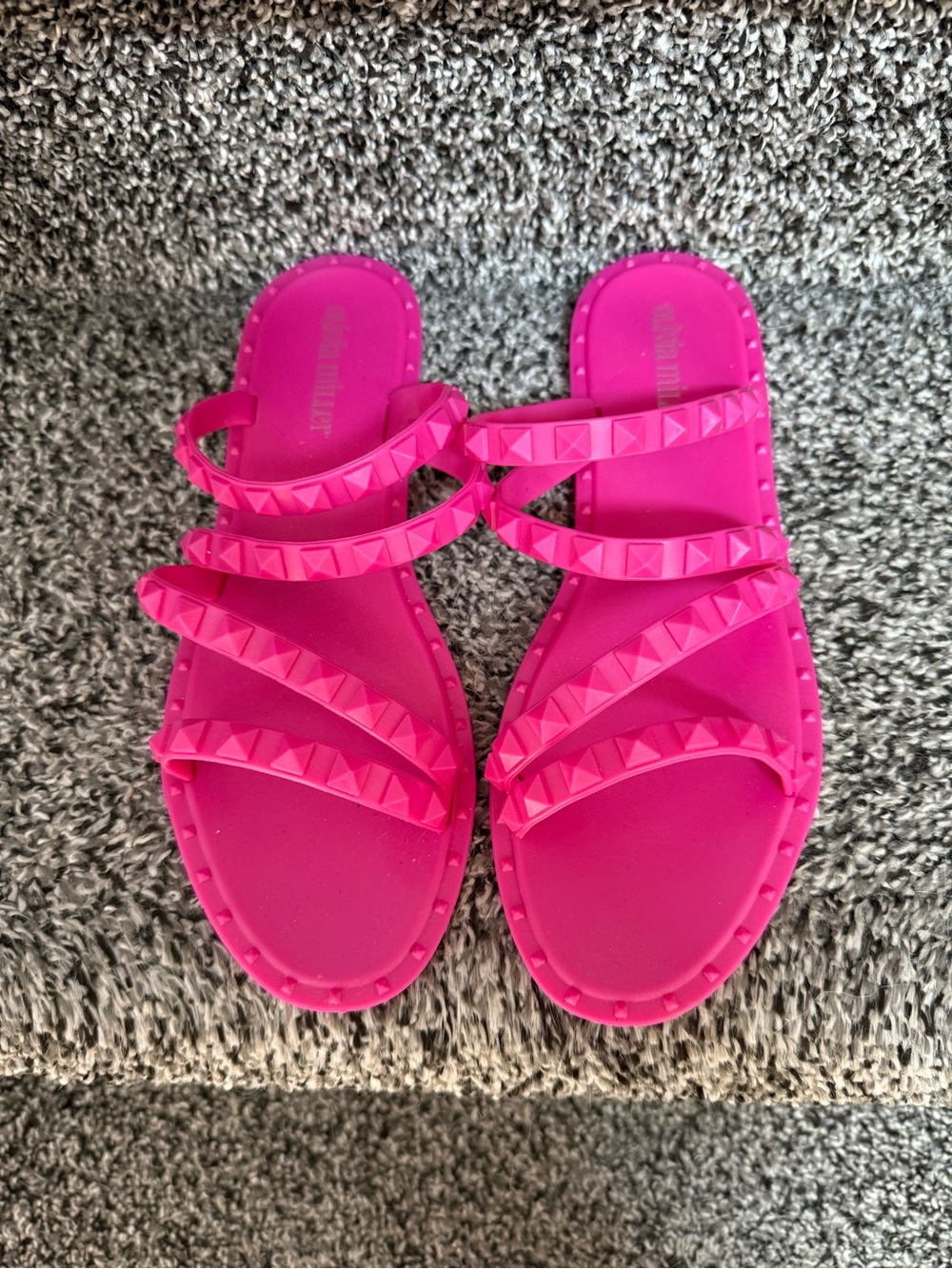 Women's Hot Pink Studded Slide Sandals NWT